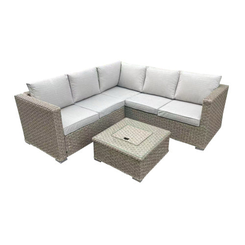 Patio Furniture Set, Waterproof Outdoor Furniture With Coffee Table,3 Seater For Porch Balcony, Brown
