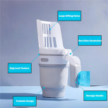 Cat Litter Shovel Scoop With Refill Bags Large Cat Litter Box Self Cleaning Cat Waste Bin System Pet Supplies Pet Products