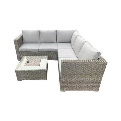 Patio Furniture Set, Waterproof Outdoor Furniture With Coffee Table,3 Seater For Porch Balcony, Brown