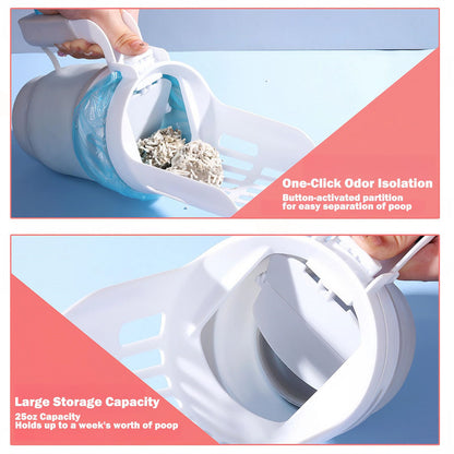 Cat Litter Shovel Scoop With Refill Bags Large Cat Litter Box Self Cleaning Cat Waste Bin System Pet Supplies Pet Products