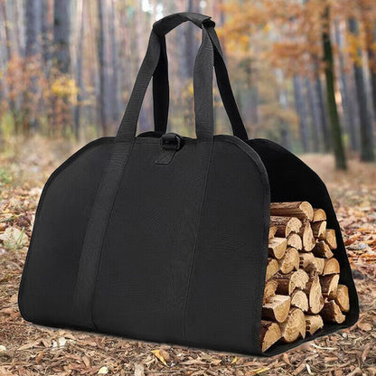 Firewood Log Carrier Canvas Durable Firepalce Wood Bag W Reinforce Straps