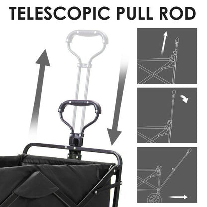 Garden Cart Foldable Pull Wagon Hand Cart Garden Transport Cart Collapsible Portable Folding Cart