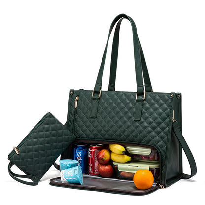 Convenient Commute New Lunch Bag Women's Insulated Lunch Box Women's Leak-proof Large Purse Diagonal Computer Storage
