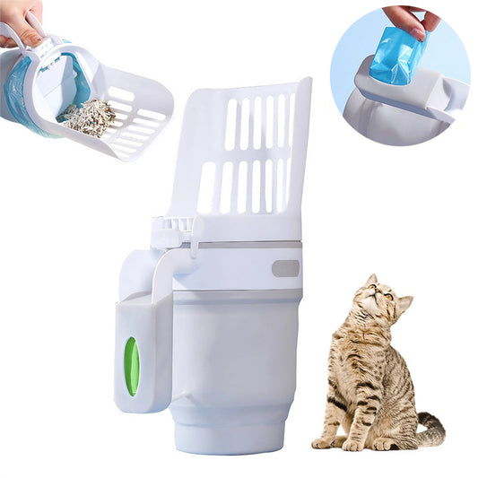 Cat Litter Shovel Scoop With Refill Bags Large Cat Litter Box Self Cleaning Cat Waste Bin System Pet Supplies Pet Products