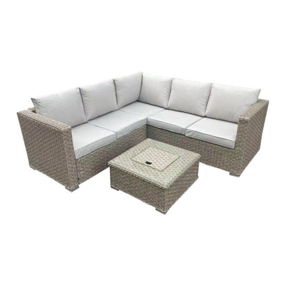 Patio Furniture Set, Waterproof Outdoor Furniture With Coffee Table,3 Seater For Porch Balcony, Brown