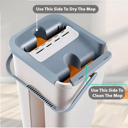 UK Multi Functional Wash Dry Mop And Bucket Set  Flat Squeeze  10 Pads
