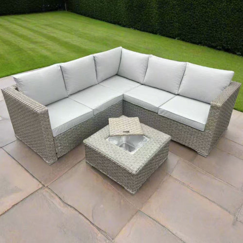 Patio Furniture Set, Waterproof Outdoor Furniture With Coffee Table,3 Seater For Porch Balcony, Brown